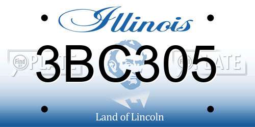 3BC305 Illinois License Plate