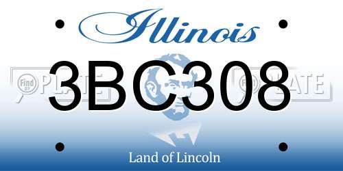 3BC308 Illinois License Plate