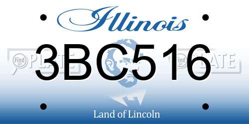 3BC516 Illinois License Plate