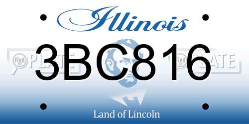 3BC816 Illinois License Plate