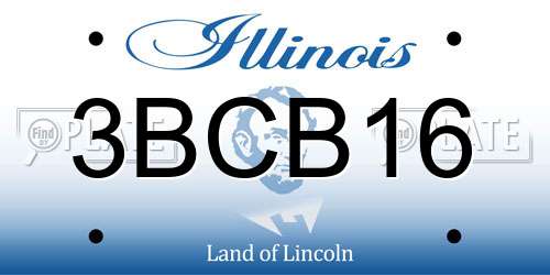 3BCB16 Illinois License Plate