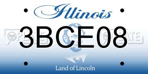 3BCE08 Illinois License Plate