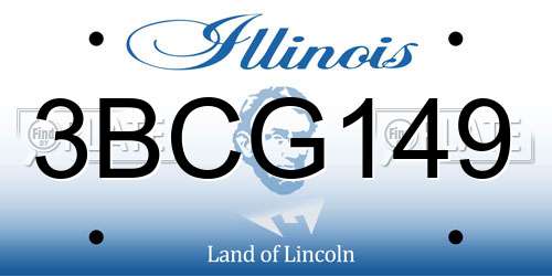 3BCG149 Illinois License Plate