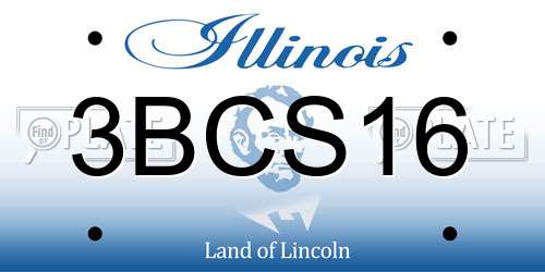 3BCS16 Illinois License Plate