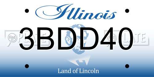 3BDD40 Illinois License Plate