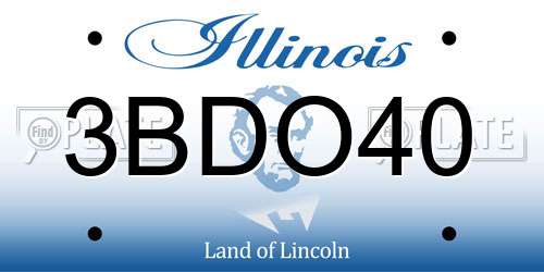 3BDO40 Illinois License Plate