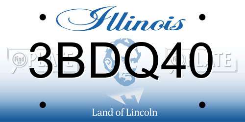 3BDQ40 Illinois License Plate
