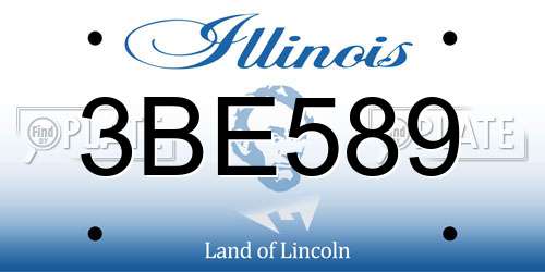 3BE589 Illinois License Plate