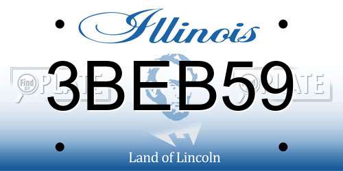 3BEB59 Illinois License Plate