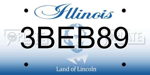 3BEB89 Illinois License Plate