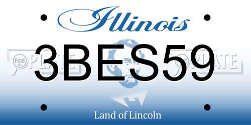 3BES59 Illinois License Plate