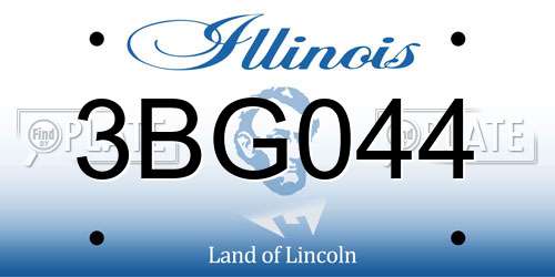 3BG044 Illinois License Plate