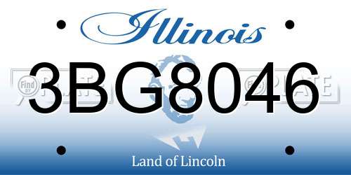 3BG8046 Illinois License Plate