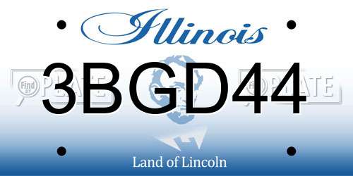 3BGD44 Illinois License Plate