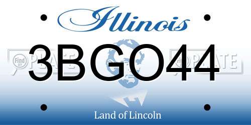 3BGO44 Illinois License Plate