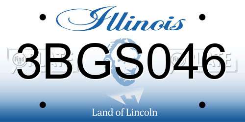 3BGS046 Illinois License Plate