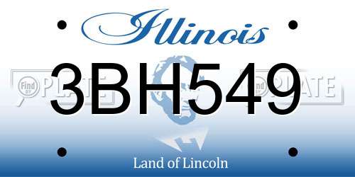 3BH549 Illinois License Plate