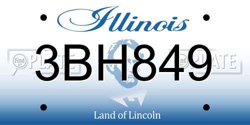 3BH849 Illinois License Plate