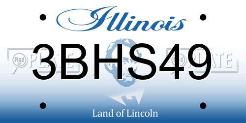 3BHS49 Illinois License Plate