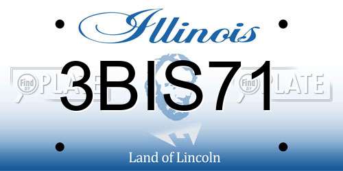 3BIS71 Illinois License Plate