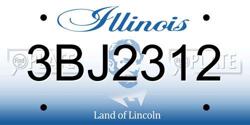 3BJ2312 Illinois License Plate
