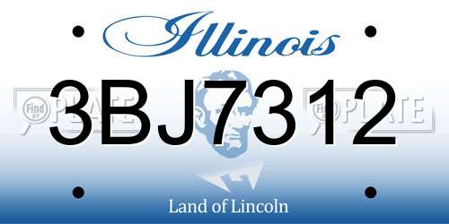 3BJ7312 Illinois License Plate