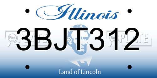 3BJT312 Illinois License Plate