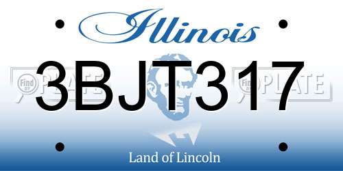 3BJT317 Illinois License Plate
