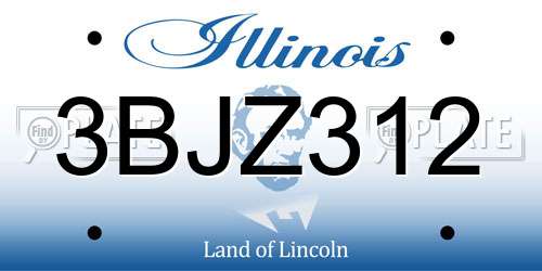3BJZ312 Illinois License Plate