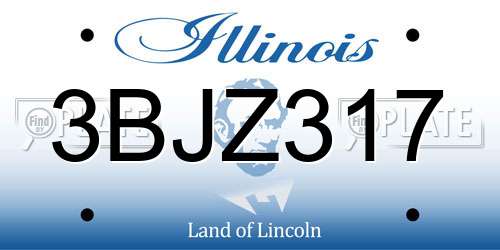 3BJZ317 Illinois License Plate