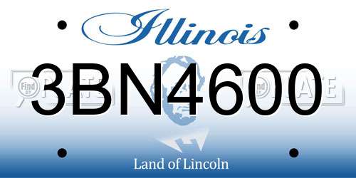 3BN4600 Illinois License Plate