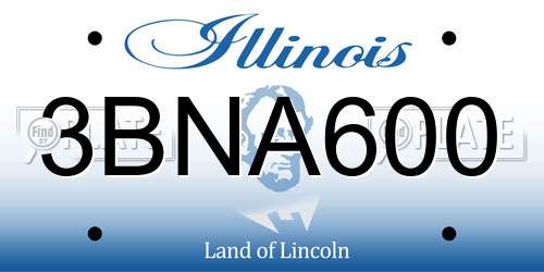 3BNA600 Illinois License Plate
