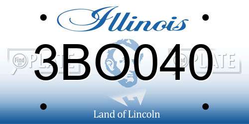 3BO040 Illinois License Plate