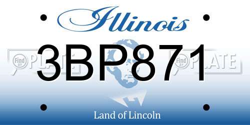 3BP871 Illinois License Plate