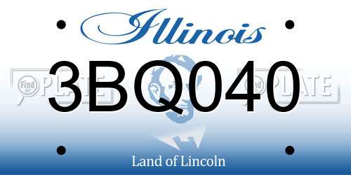 3BQ040 Illinois License Plate