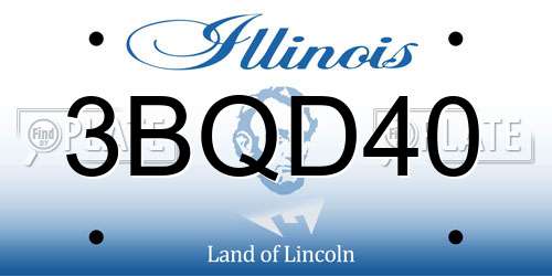 3BQD40 Illinois License Plate