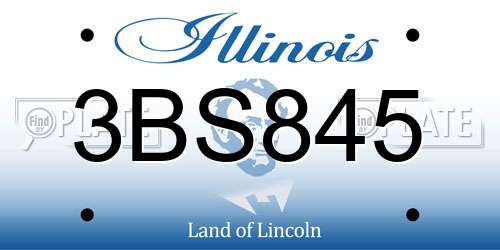 3BS845 Illinois License Plate
