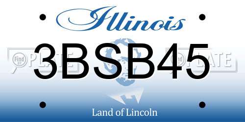 3BSB45 Illinois License Plate