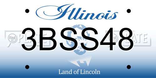 3BSS48 Illinois License Plate