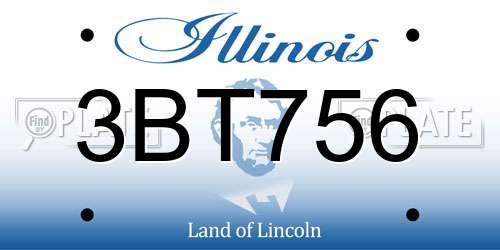 3BT756 Illinois License Plate