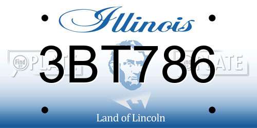 3BT786 Illinois License Plate