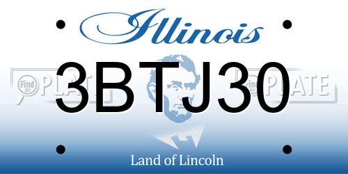 3BTJ30 Illinois License Plate