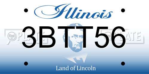 3BTT56 Illinois License Plate