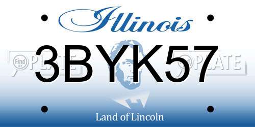 3BYK57 Illinois License Plate