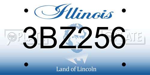 3BZ256 Illinois License Plate