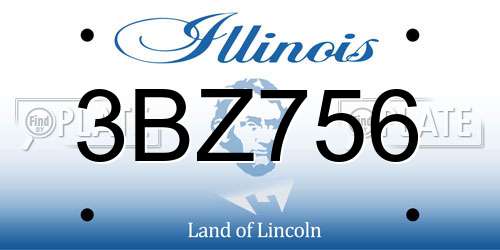 3BZ756 Illinois License Plate
