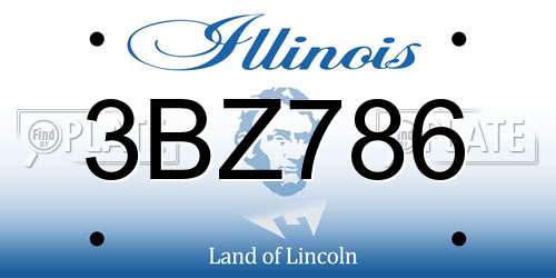 3BZ786 Illinois License Plate