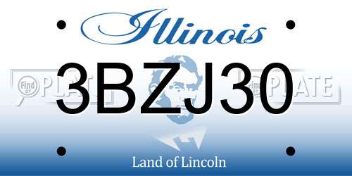 3BZJ30 Illinois License Plate