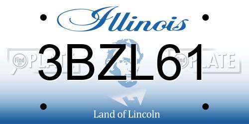 3BZL61 Illinois License Plate