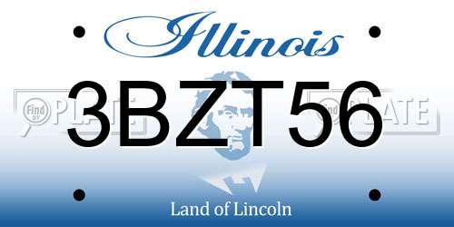 3BZT56 Illinois License Plate